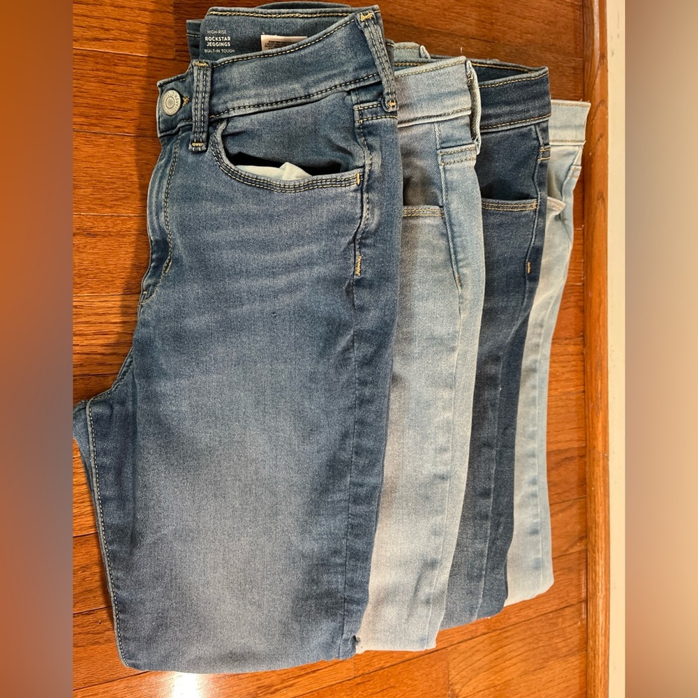 Old Navy Girls High Rise Rockstar Jeggings 360° Stretch Size 14, Lot of 4
